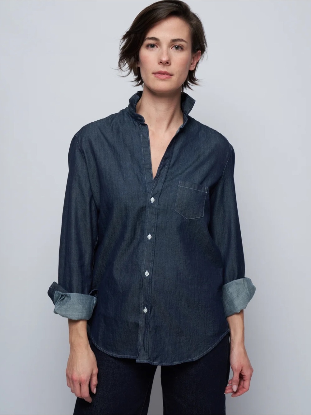 NWOT Frank & Eileen Dark Denim Button-Down Shirt Sz M